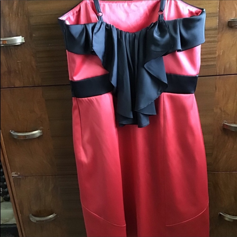 BCBG Paris Dress NWT Vintage Black and Red - Picture 2 of 5